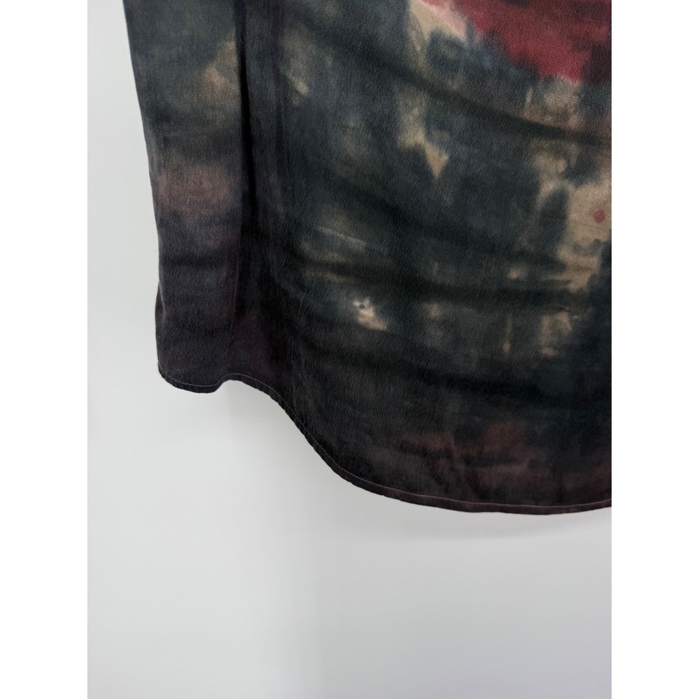 Cloth & Stone Blouse Women Small Burgundy Tie-Dye Mock Neck Bella Dahl Artsy - Picture 9 of 9